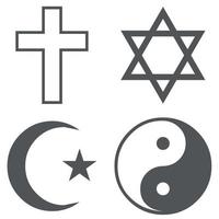 religie pictogrammenset vector eenvoudig