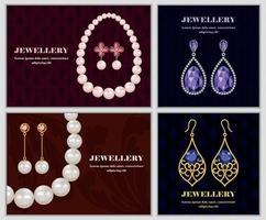 sieraden banner concept set, realistische stijl vector