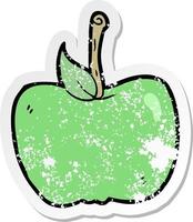 retro noodlijdende sticker van een cartoon-appel vector