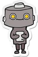 sticker van een tekenfilmrobot vector