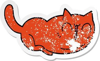 noodlijdende sticker van een happy cartoon kat vector