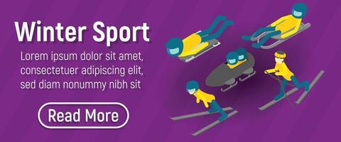 wintersport concept banner, isometrische stijl vector