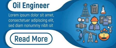 olie-ingenieur concept banner, cartoon stijl vector