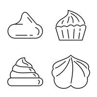 meringue iconen set, Kaderstijl vector