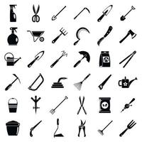 huis tuinieren tools icon set, eenvoudige stijl vector