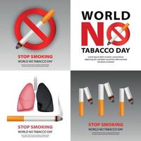 openbare niet roken banner set, realistische stijl vector