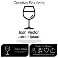 wijnglas pictogram eps 10 vector