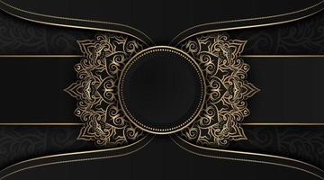 luxe achtergrond gouden mandala ronde decoratie vector