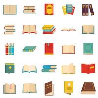 boek iconen set, vlakke stijl vector