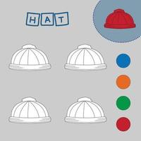 kleurboek van een hoed. educatieve creatieve spelletjes voor kleuters vector