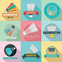 shuttle logo set, vlakke stijl vector