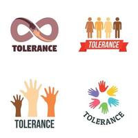 tolerantie logo set, vlakke stijl vector