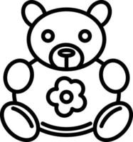 teddybeer lijn pictogram ontwerp vector