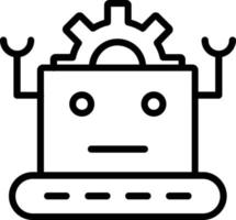 robot vector lijn icoon