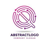 letter logo stippen q. q digitale technologie lijnen alfabet q ontwerp vector. vector