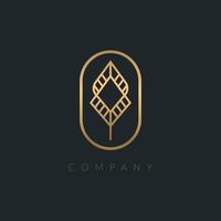 uniek luxe merkconcept logo. gouden elegante bladvorm pictogram monogram - merkidentiteit voor mode, sieraden, een cosmeticabedrijf. vector