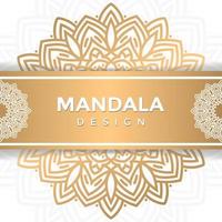 luxe mandala ontwerp gouden kleur huwelijksuitnodiging premium vector