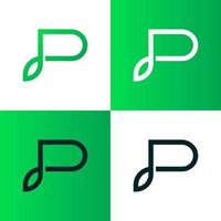 logo letter p ontwerp. abstracte p alfabet groen vector logo pictogrammalplaatje.