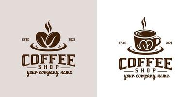 vintage retro-logo's en klassieke coffeeshop voor bedrijfscafé-logo-ontwerp vector