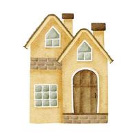 aquarel schattig huis huis cartoon illustratie vector