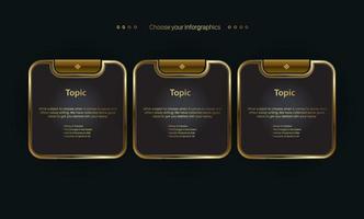 groep gouden opties infographic sjabloonontwerp. luxe niveaus infographic vector, illustratie ontwerp vector