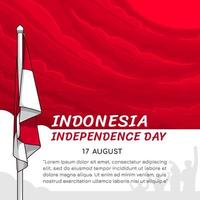 Indonesië onafhankelijkheidsdag postontwerp met illustratie vector