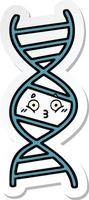 sticker van een schattige cartoon-dna-streng vector