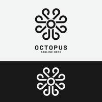 minimalistische letter o octopus logo ontwerpsjabloon vector