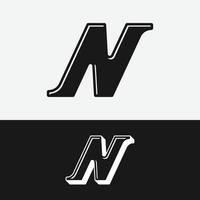 letter eerste n dash logo ontwerpsjabloon vector