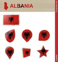 albanië vlag set, vlag set vector