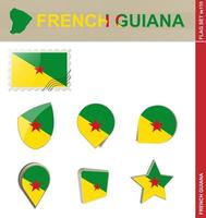 vlag van frans-guyana, vlaggenset vector