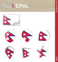 nepal vlag set, vlag set vector