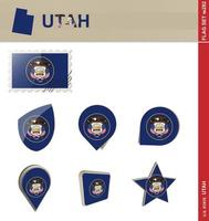 Utah vlag set, vlag set vector