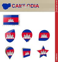 Cambodja vlag set, vlag set vector