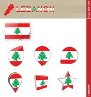 libanon vlag set, vlag set vector