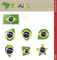 brazilië vlag set, vlag set vector