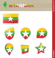 myanmar vlag set, vlag set vector