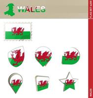 wales vlag set, vlag set vector