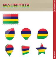 Mauritius vlag set, vlag set vector