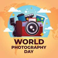 wereld fotografie dag concept vector