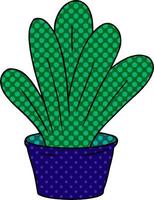 cartoon doodle van een groene kamerplant vector