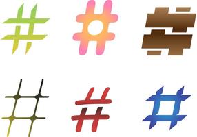 6 Gratis Hashtag Vectoren