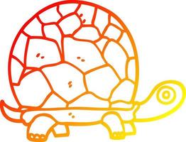 warme gradiënt lijntekening cartoon schildpad vector