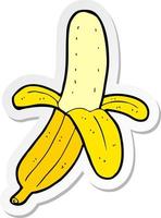 sticker van een cartoonbanaan vector