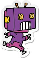 sticker van een tekenfilmrobot vector