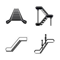 roltrap lift iconen set, eenvoudige stijl vector