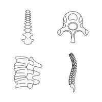 wervelkolom orthopedische wervel iconen set, Kaderstijl vector