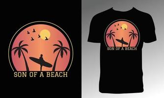 zoon van een strandt-shirtontwerp vector