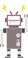 egale kleur retro cartoon robot vector