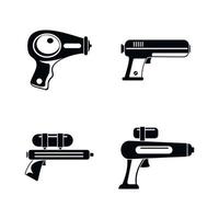 waterpistool iconen set, eenvoudige stijl vector